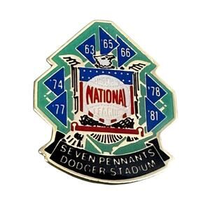 Dodgers Stadium National League Seven Pennants Souvenir Pin UNOCAL Vintage